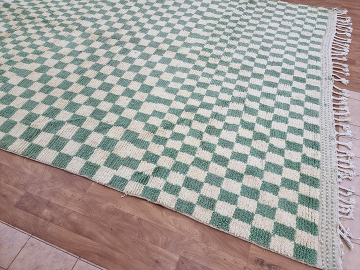 . feet . feet beautiful Moroccan Berber shaggy rug, Olive Green Chess checker rug, Wool Checkered rug, Checkerboard rug, chess rug,