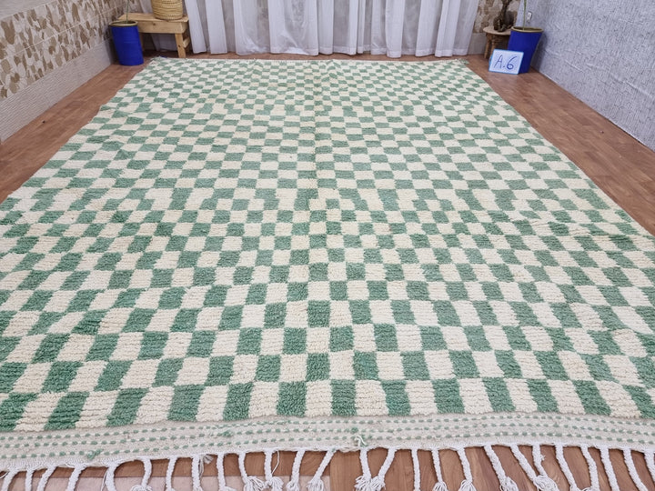 . feet . feet beautiful Moroccan Berber shaggy rug, Olive Green Chess checker rug, Wool Checkered rug, Checkerboard rug, chess rug,