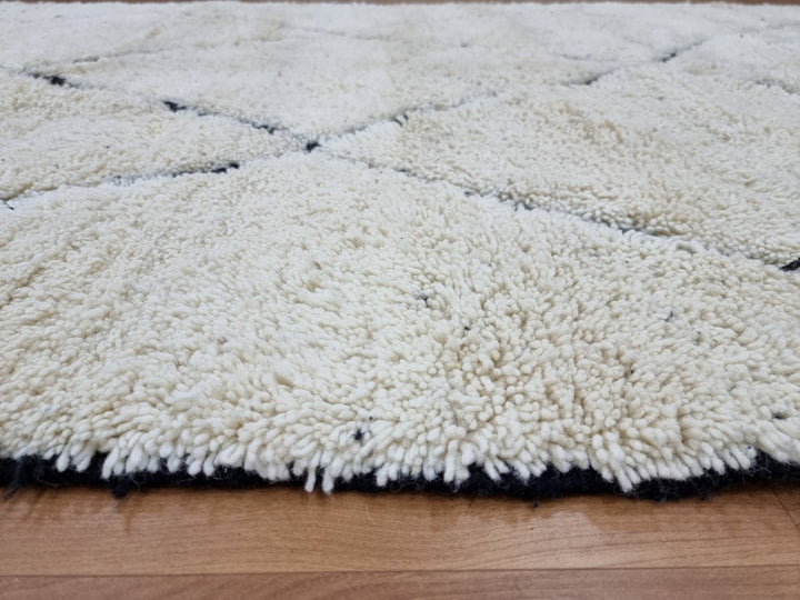 White black Beni Ouarain Moroccan rugs  Moroccan beni ourain rug Style  Morrocan rug Wool Berber design  Handmade rug  Berber Rugs Style