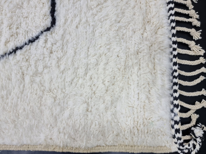 Gorgeous Moroccan Rug, Handmade Beni Ourain Rug, Authentic Moroccan Rug, White And Sheen Green Rug, Berber Rug, Abstract Rug, Sheep Wool Rug