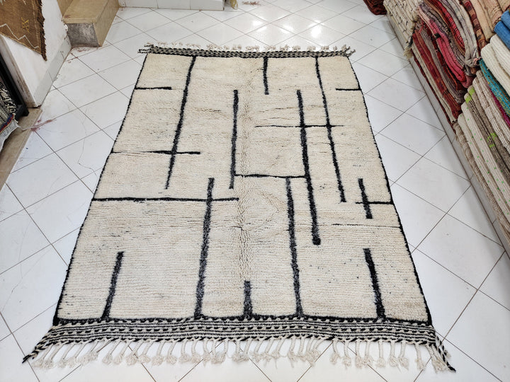 Moroccan rug Hand knotted  Beni ourain rug all wool berber rug  Custom rug  handmaderug  Genuine lamb woo