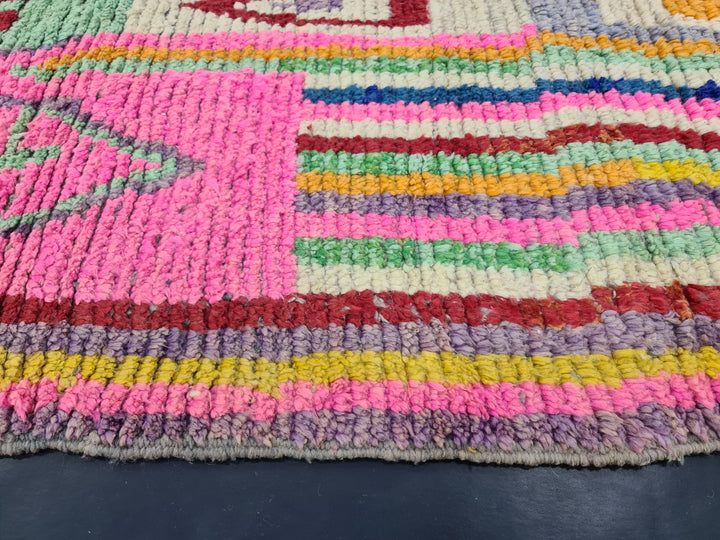 Amazing Moroccan Rug, Handmade Boujaad Rug, Striped Tribal Carpet, Handmade Wool Rug, Moroccan Berber Rug, Colorful Wool Carpet, Azilal Rug.