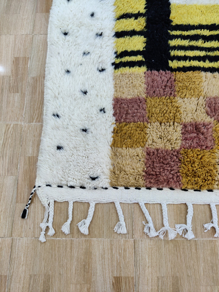 Tufted rug, Moroccan rug, Beni ourain rug, Handmade moroccan wool rug, White rug for living room, Genuine Wool rug