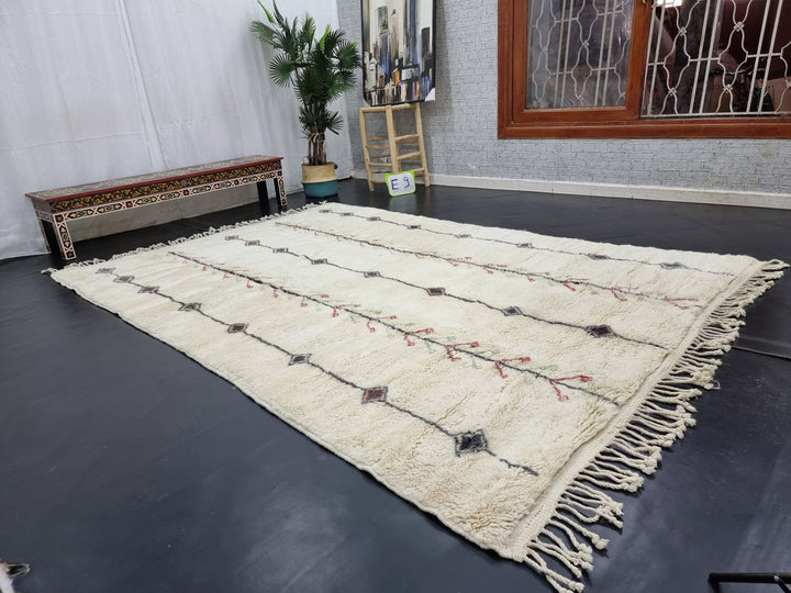 Moroccan Mrirt Rug, Handmade Wool Carpet, Sheep Wool Rug, Azilal White Rug, Moroccan Berber Rug, High Quality Wool Rug, Tribal Geometric Rug