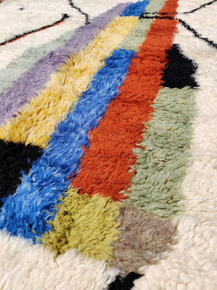 Colorful rug, , Moroccan rug, Beniourain teppish, Berber Teppich, Bohemian rug, Large area rug, white living room rug, nursery rug