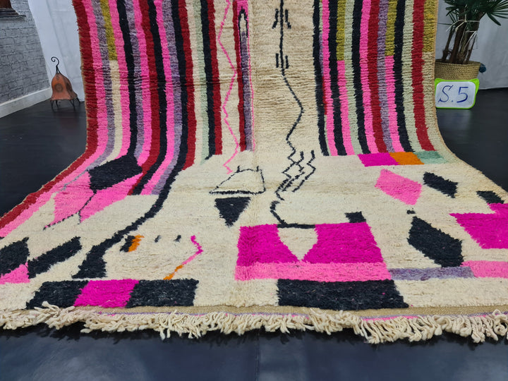 Artistic Boujaad Moroccan Rug,Sheep Wool Carpet,Handmade Wool Rug, Boujaad Wool, Abstract Rug, Colorful Handmade Carpet, Berber Carpet .