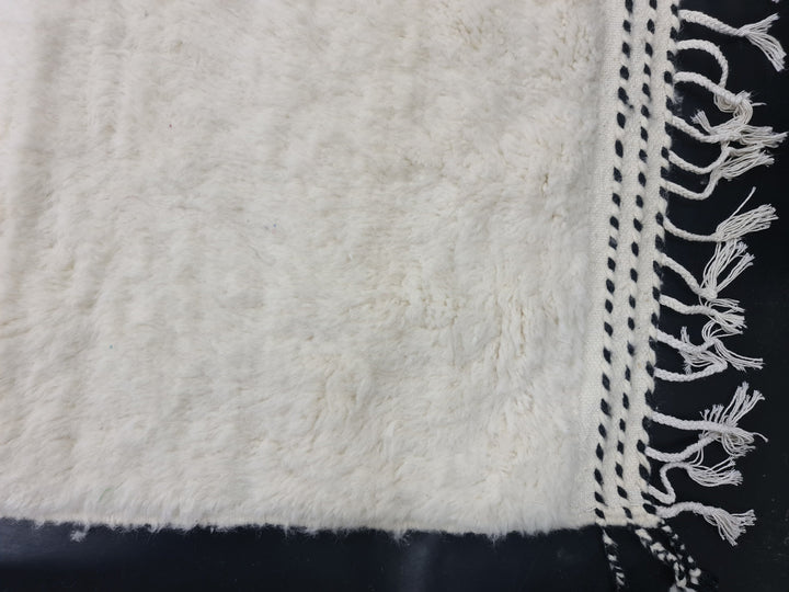 Artistic Moroccan Rug, Beni Ourain Rug, White and Black Rug, Abstract Rug, Moroccan Carpet, Wool Rug,Berber Rug, Handmade Sheep Wool Rug .