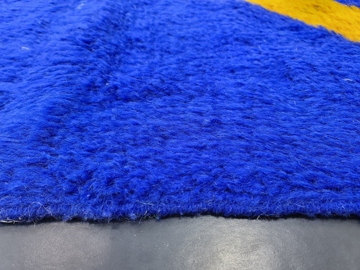 Amazing Handmade Rug, Beni Ourain Rug, Bright Blue Rug, Wool Rug, Abstract Rug, Berber Rug, Sheep Wool Rug, Handmade Wool Rug, Moroccan Rug.