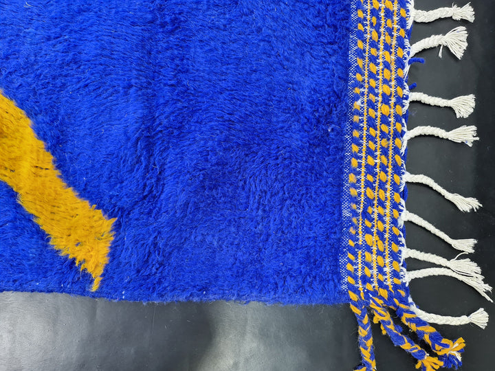 Amazing Handmade Rug, Beni Ourain Rug, Bright Blue Rug, Wool Rug, Abstract Rug, Berber Rug, Sheep Wool Rug, Handmade Wool Rug, Moroccan Rug.