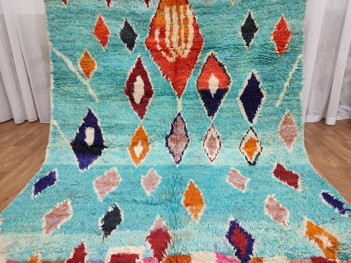 Authentic Moroccan Rug, Vibrant Boujaad Rug, Azilal rug, Bright Colored Rug, Abstract Carpet, Handmade Rug, Bohemian Rug, Tapis Marocain