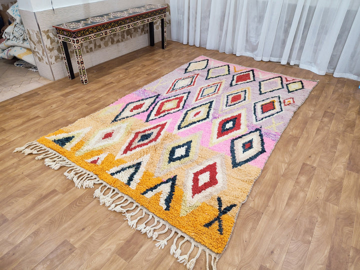 Fabulous Boujaad Rug, Authentic Moroccan Handmade Rug, Colorful Rug, Abstract Rug, Berber Tribal carpet, Bohemian Rug, Wool Rug, Boujad Rug