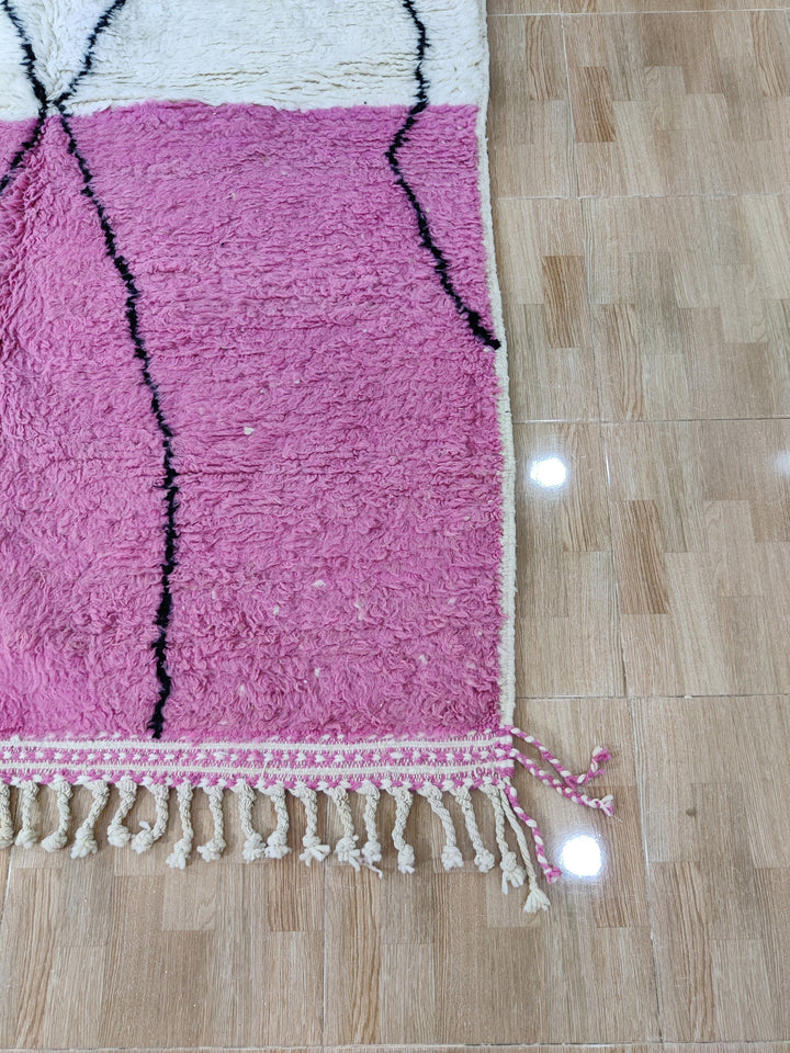 Pink Rug, Handmade Rug, Berber Symbols Rug, Bohemian Rug, Tapis berbere, Beni Ourain, Pink moroccan rug , abstract rug living room