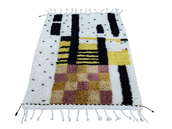 Tufted rug, Moroccan rug, Beni ourain rug, Handmade moroccan wool rug, White rug for living room, Genuine Wool rug