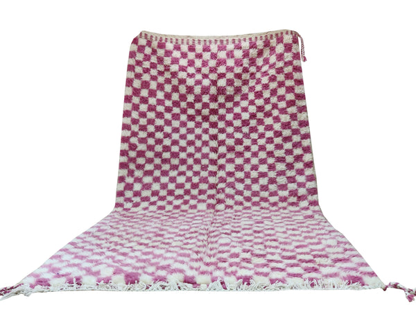 Moroccan Red and Pink Checkered rug, Morocco checker rug, Morrocan checkerboard rug, beni ourain moroccan rug, carpet for living room