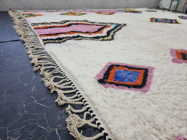 AMAZING BENIOURAIN RUG, Handmade Rug, Moroccan Rug, Geometric Colorful Rug, Beniourain Rug, Wool Rug, Azilal Rug, Handwoven Rug, Berber Rug.