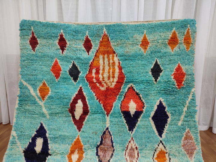 Authentic Moroccan Rug, Vibrant Boujaad Rug, Azilal rug, Bright Colored Rug, Abstract Carpet, Handmade Rug, Bohemian Rug, Tapis Marocain