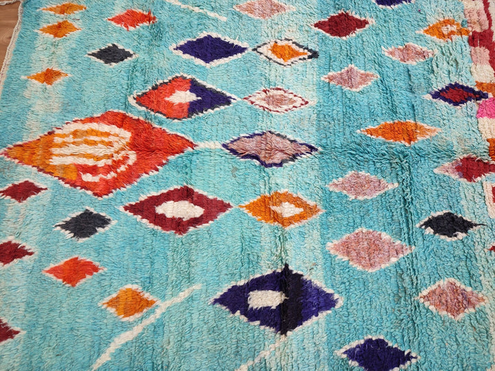 Authentic Moroccan Rug, Vibrant Boujaad Rug, Azilal rug, Bright Colored Rug, Abstract Carpet, Handmade Rug, Bohemian Rug, Tapis Marocain