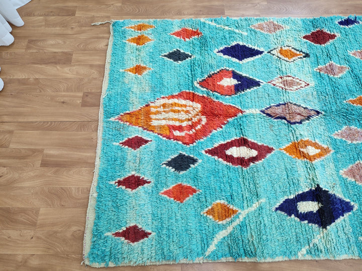 Authentic Moroccan Rug, Vibrant Boujaad Rug, Azilal rug, Bright Colored Rug, Abstract Carpet, Handmade Rug, Bohemian Rug, Tapis Marocain