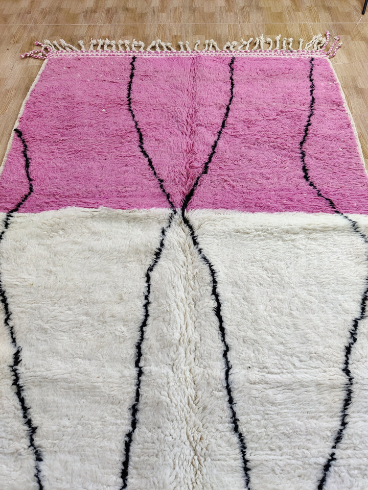 Pink Rug, Handmade Rug, Berber Symbols Rug, Bohemian Rug, Tapis berbere, Beni Ourain, Pink moroccan rug , abstract rug living room