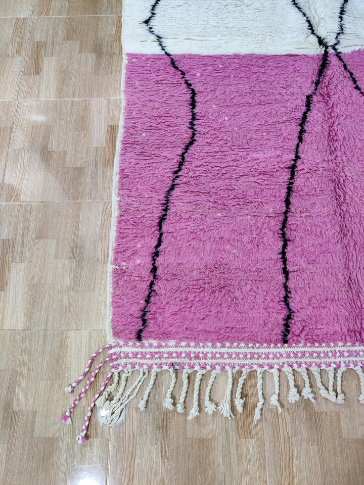 Pink Rug, Handmade Rug, Berber Symbols Rug, Bohemian Rug, Tapis berbere, Beni Ourain, Pink moroccan rug , abstract rug living room