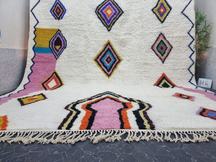 AMAZING BENIOURAIN RUG, Handmade Rug, Moroccan Rug, Geometric Colorful Rug, Beniourain Rug, Wool Rug, Azilal Rug, Handwoven Rug, Berber Rug.