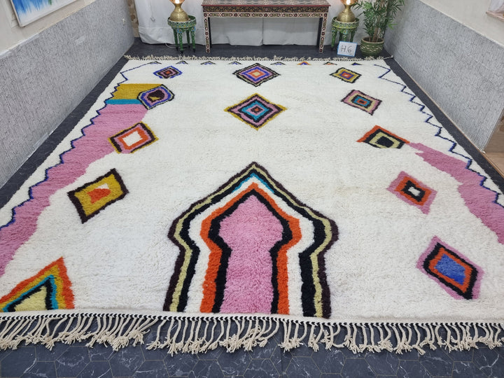 AMAZING BENIOURAIN RUG, Handmade Rug, Moroccan Rug, Geometric Colorful Rug, Beniourain Rug, Wool Rug, Azilal Rug, Handwoven Rug, Berber Rug.