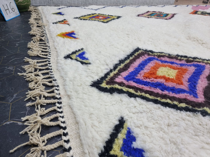 AMAZING BENIOURAIN RUG, Handmade Rug, Moroccan Rug, Geometric Colorful Rug, Beniourain Rug, Wool Rug, Azilal Rug, Handwoven Rug, Berber Rug.