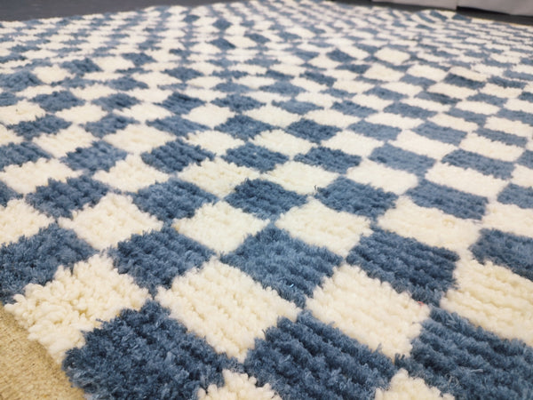 Custom Moroccan Gray checkred rug Moroccan checkered rug  Moroccan checkerboard rug Checkered area rug Checkerboard Rug beniourain rug