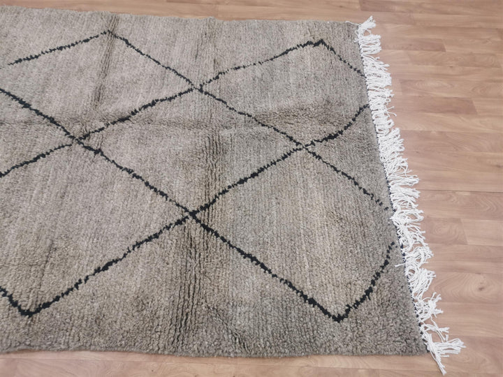 Beni Ouarain brown black Moroccan rugs  Moroccan beni ourain rug Style  Morrocan rug Wool Berber design  Handmade rug  Berber Rugs Style