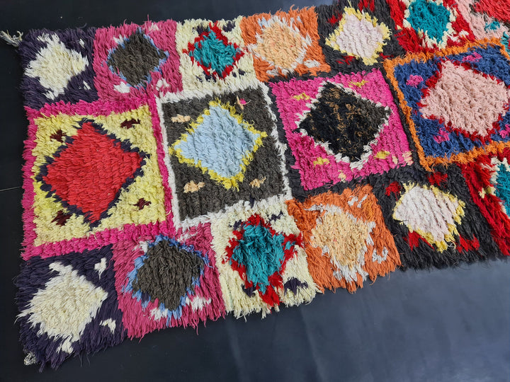 artistic moroccan rug, authentic rug, geometric , handmade carpet ,colorful  moroccan rug, berber carpet, handwoven wool rug