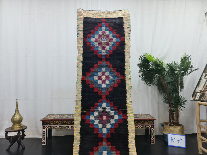 stunning moroccan rug, authentic rug, geometric ,handmade carpet ,black and red  moroccan rug,berber carpet,handwoven wool rug