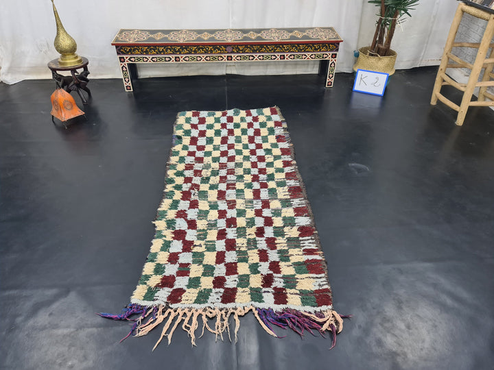 amazing moroccan rug,authentic rug,checkered ,handmade carpet,gray and burgundy  moroccan rug,berber carpet,handwoven wool rug