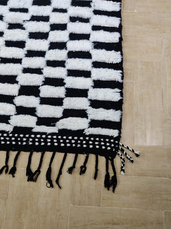 Black rug Woven rug  Beni ourain rug  Berber rug  Moroccan rug  Area rug Berber carpet White wool rug Handknotted rug  Boho teppich