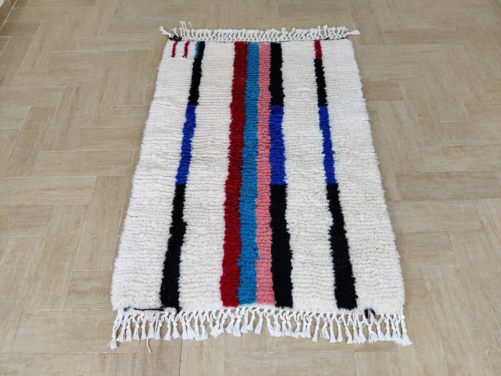 Colorful Moroccan rug Beni Ourain rug,handmade  wool rug, custom moroccanwool rug, berber carpet, handmade wool rug