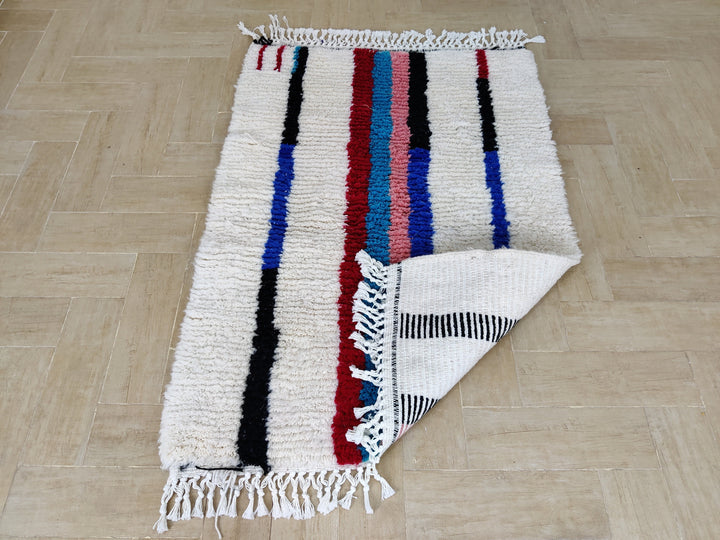 Colorful Moroccan rug Beni Ourain rug,handmade  wool rug, custom moroccanwool rug, berber carpet, handmade wool rug