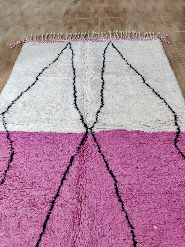 Abstract Moroccan Rug, Beni Ourain Rug, Contemporary Rug, Modern Rug Home Decor, Moroccan White Rug, Taupe Rug, Shaggy Rug, Living Room Rug