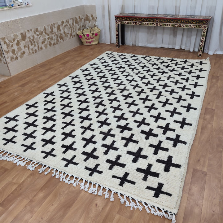 Large Moroccan rug Moroccan checkered rug  Moroccan checkerboard rug Checkered area rug Checkerboard Rug beniourain rug