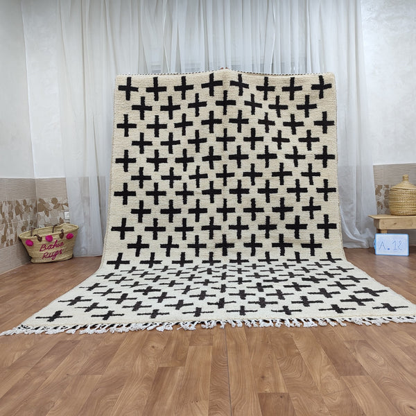 Large Moroccan rug Moroccan checkered rug  Moroccan checkerboard rug Checkered area rug Checkerboard Rug beniourain rug