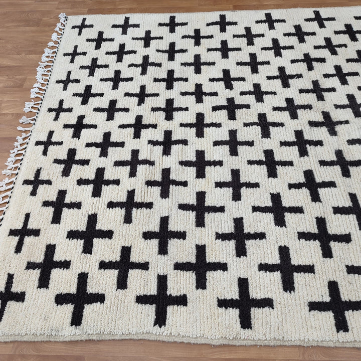 Large Moroccan rug Moroccan checkered rug  Moroccan checkerboard rug Checkered area rug Checkerboard Rug beniourain rug