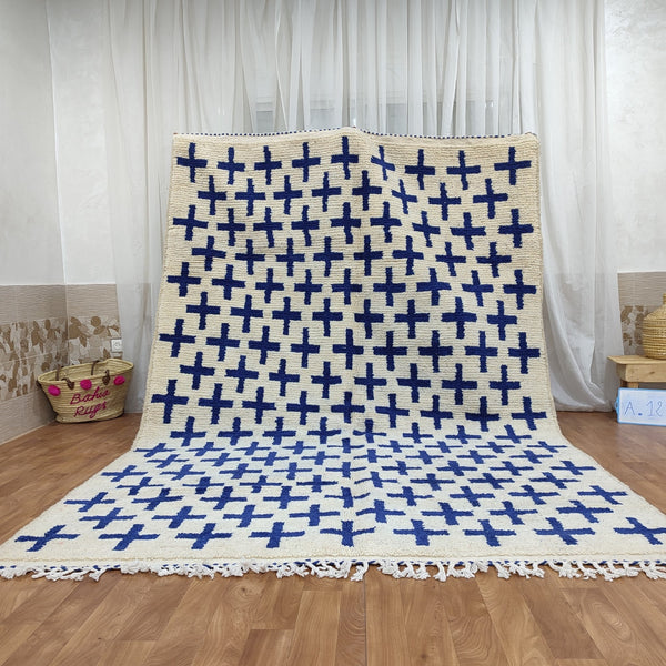 Large Moroccan rug Moroccan checkered rug  Moroccan checkerboard rug Checkered area rug Checkerboard Rug beniourain rug