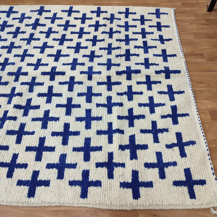 Large Moroccan rug Moroccan checkered rug  Moroccan checkerboard rug Checkered area rug Checkerboard Rug beniourain rug