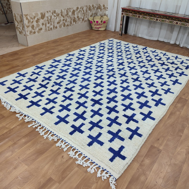 Large Moroccan rug Moroccan checkered rug  Moroccan checkerboard rug Checkered area rug Checkerboard Rug beniourain rug