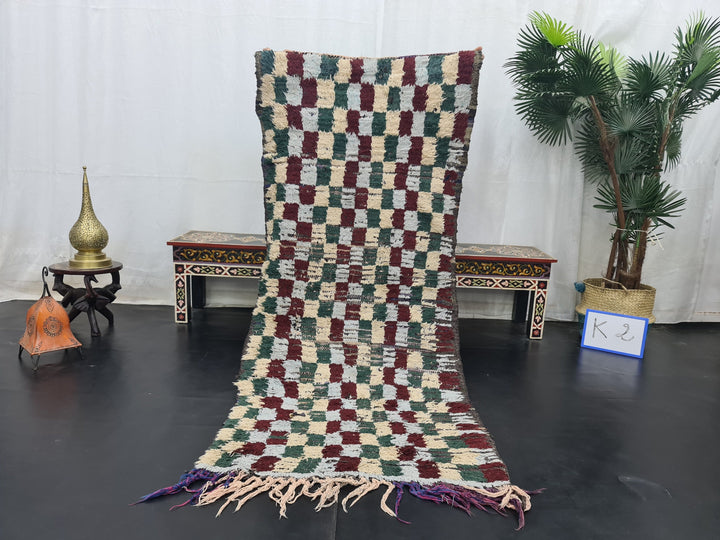 amazing moroccan rug,authentic rug,checkered ,handmade carpet,gray and burgundy  moroccan rug,berber carpet,handwoven wool rug