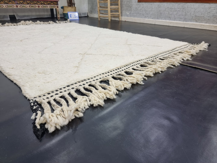 AMAZING BENIOURAIN RUG, Moroccan Rug , Sheep Wool Rug, Geometric Rug, Off White Rug, Handmade Rug, Berber Rug, Azilal Rug, Handwoven Rug