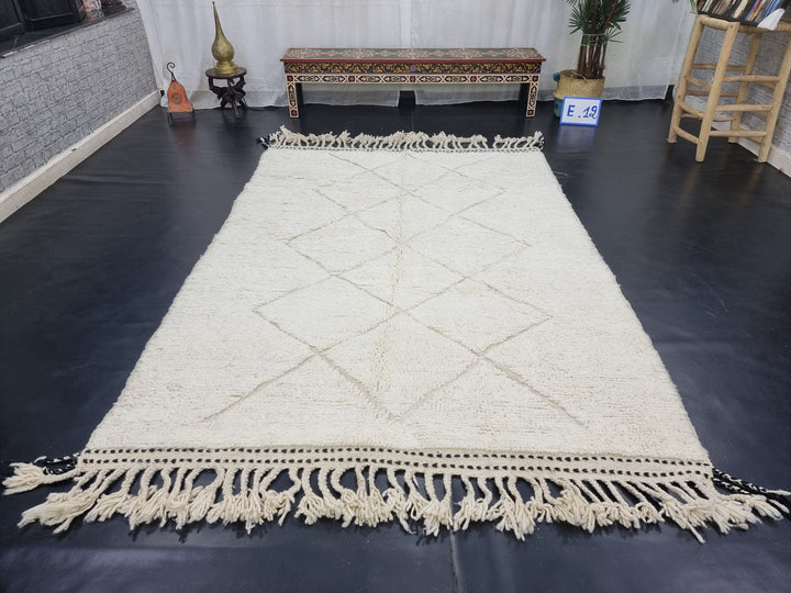 AMAZING BENIOURAIN RUG, Moroccan Rug , Sheep Wool Rug, Geometric Rug, Off White Rug, Handmade Rug, Berber Rug, Azilal Rug, Handwoven Rug