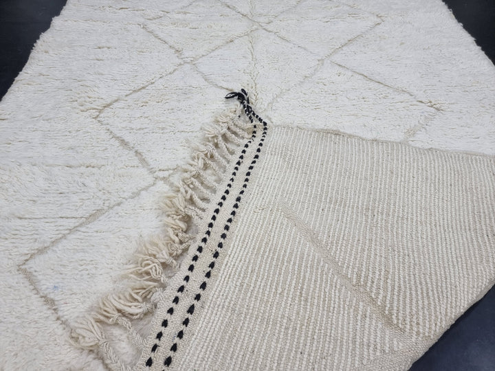 AMAZING BENIOURAIN RUG, Moroccan Rug , Sheep Wool Rug, Geometric Rug, Off White Rug, Handmade Rug, Berber Rug, Azilal Rug, Handwoven Rug