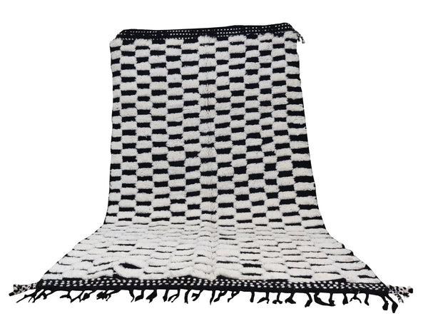 Black rug Woven rug  Beni ourain rug  Berber rug  Moroccan rug  Area rug Berber carpet White wool rug Handknotted rug  Boho teppich