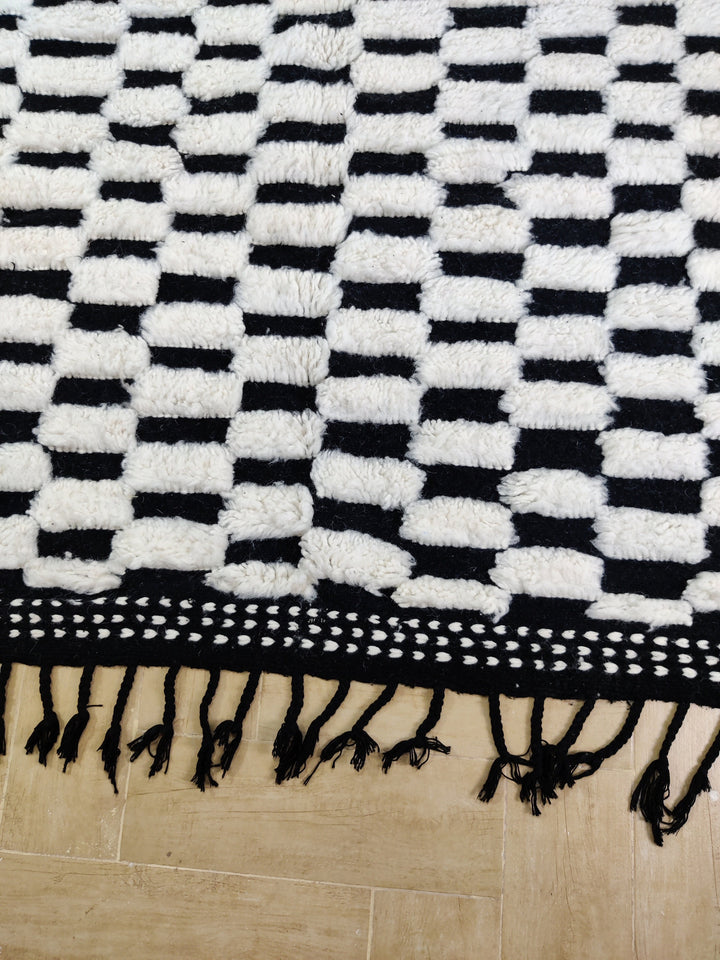 Black rug Woven rug  Beni ourain rug  Berber rug  Moroccan rug  Area rug Berber carpet White wool rug Handknotted rug  Boho teppich