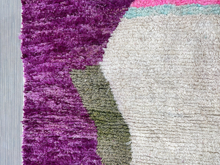  moroccan rug   handmade boujaad rug  wool rug  authentic berber carpet  bohemian rug old moroccan carpet