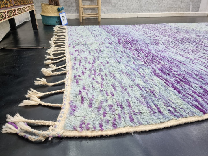 PRETTY MOROCCAN RUG, Handmade Rug , Aqua Blue And Purple Rug, Berber Wool Rug, Striped Wool Carpet, Winter Rug, Area Rug, Handwoven rug.